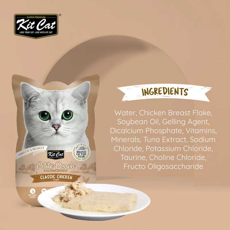 Kit Cat Petite Pouch - Classic Chicken In Aspic Wet Cat Food 70G