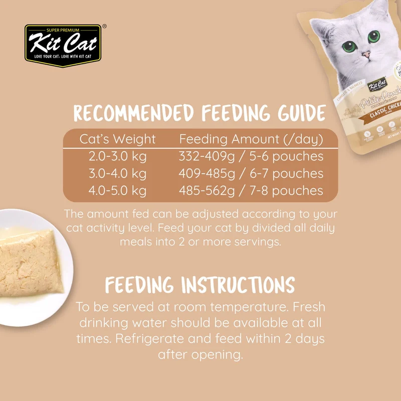 Kit Cat Petite Pouch - Classic Chicken In Aspic Wet Cat Food 70G