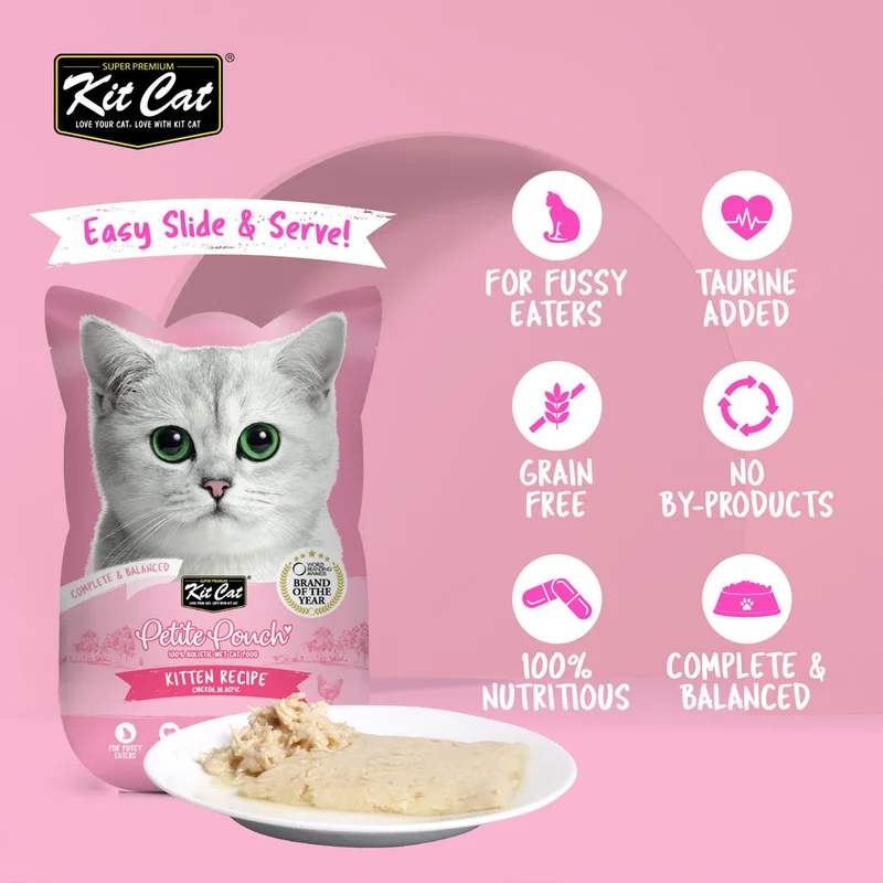 Kit Cat Petite Pouch - Kitten Chicken In Aspic Wet Cat Food 70G