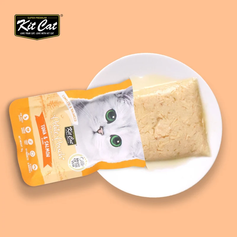 Kit Cat Petite Pouch - Tuna & Salmon In Aspic Wet Cat Food 70G