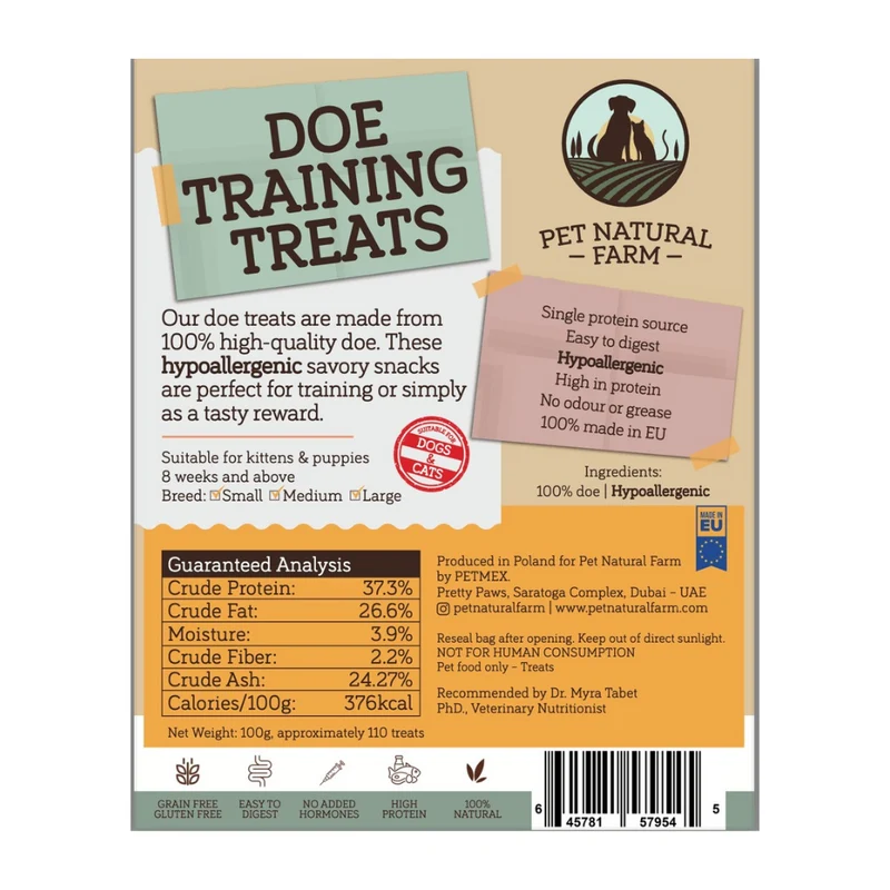 Pet Natural Farm Doe - Training Treats For Cats & Dogs 100G