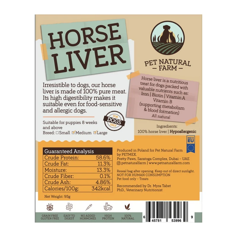 Pet Natural Farm Horse Liver Dog Treat 95G