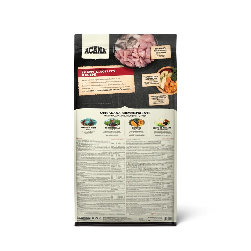 Acana Sports & Agility Recipe Adult Dry Dog Food 17KG
