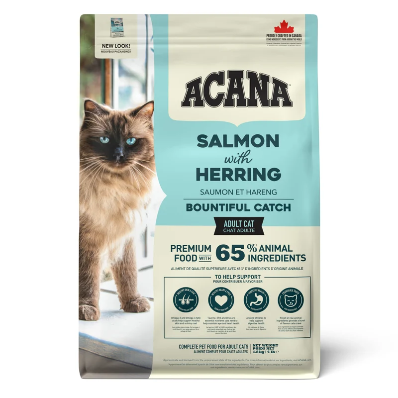 Acana Bountiful Catch Salmon With Whole Herring Adult Dry Cat Food