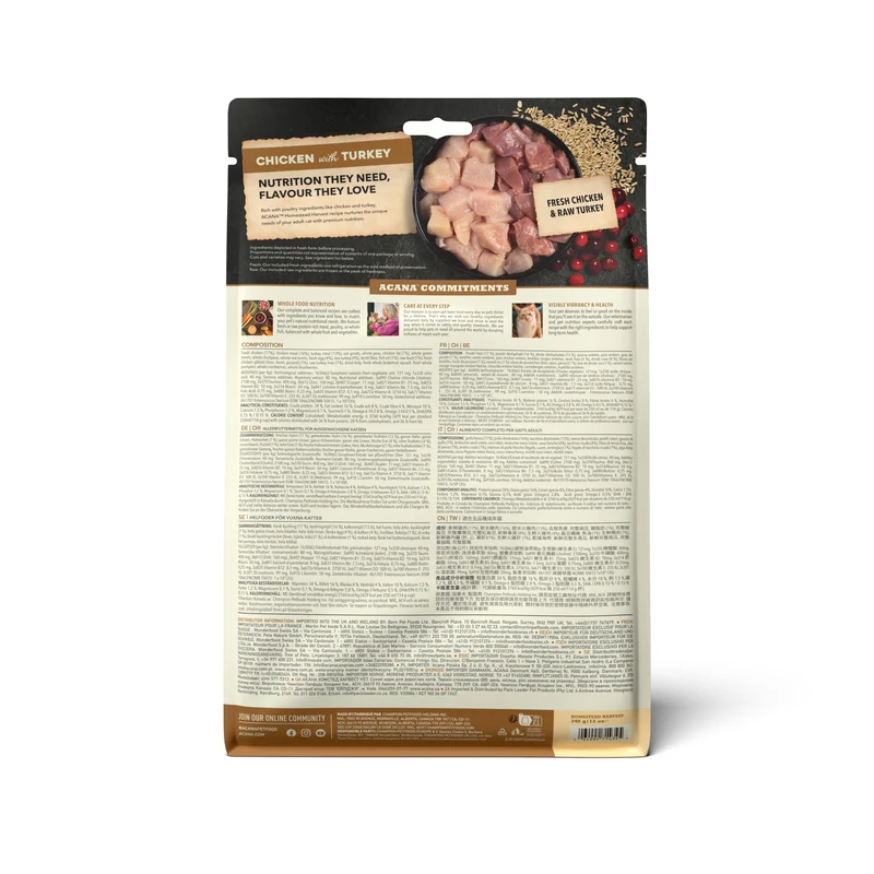 Acana Homestead Harvest Chicken With Turkey Adult Dry Cat Food