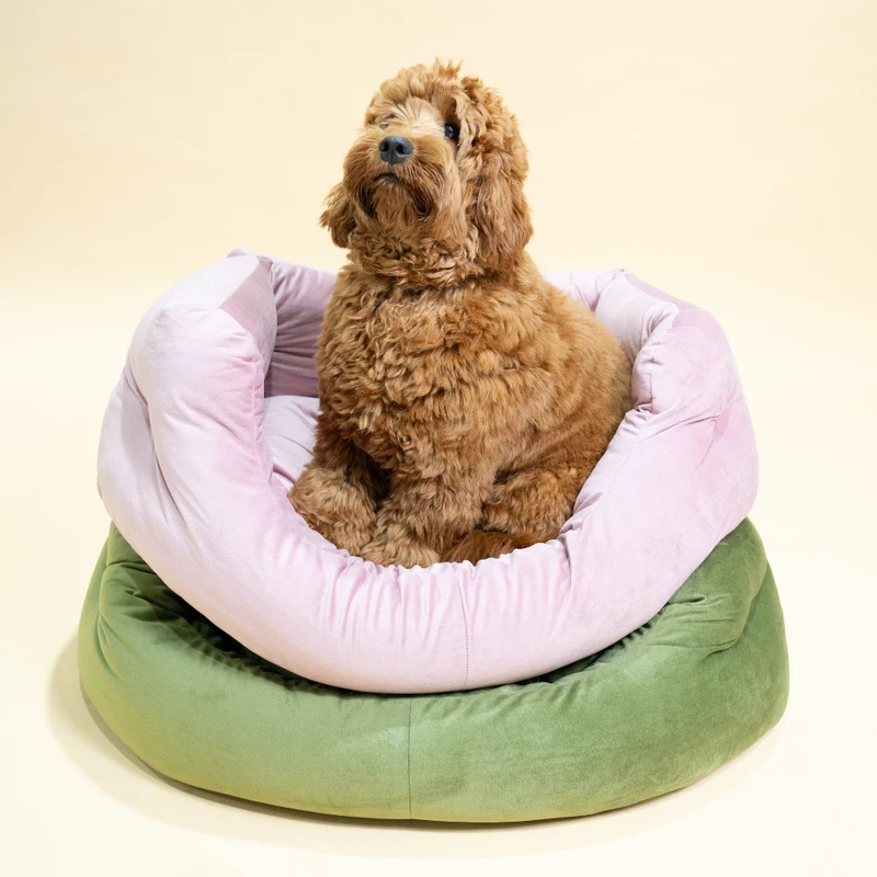Regalia Velvet Deluxe Slumber Non-Slip Dog Bed - Rose/76cm