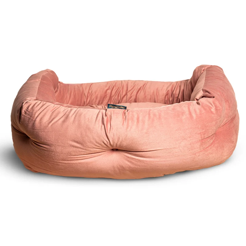 Regalia Velvet Deluxe Slumber Non-Slip Dog Bed - Rose/76cm