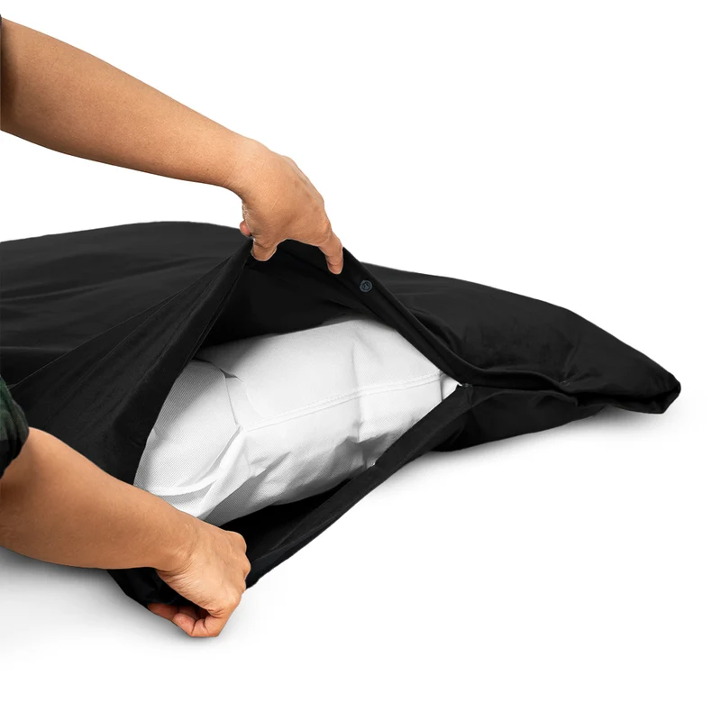Regalia Velvet Deep Duvet Non-Slip Dog Bed - Black/Medium