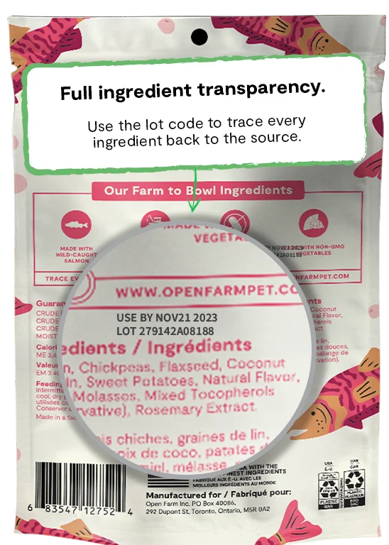 Open Farm Grain Free Jerky Strips Wild Caught Salmon Dog Treat 158G