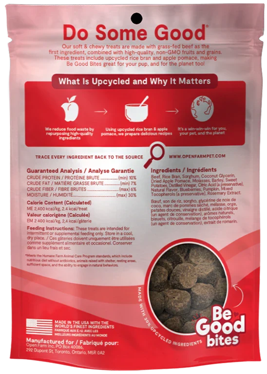 Open Farm Be Good Bites Grass-Fed Beef Recipe Dog Treat 170G