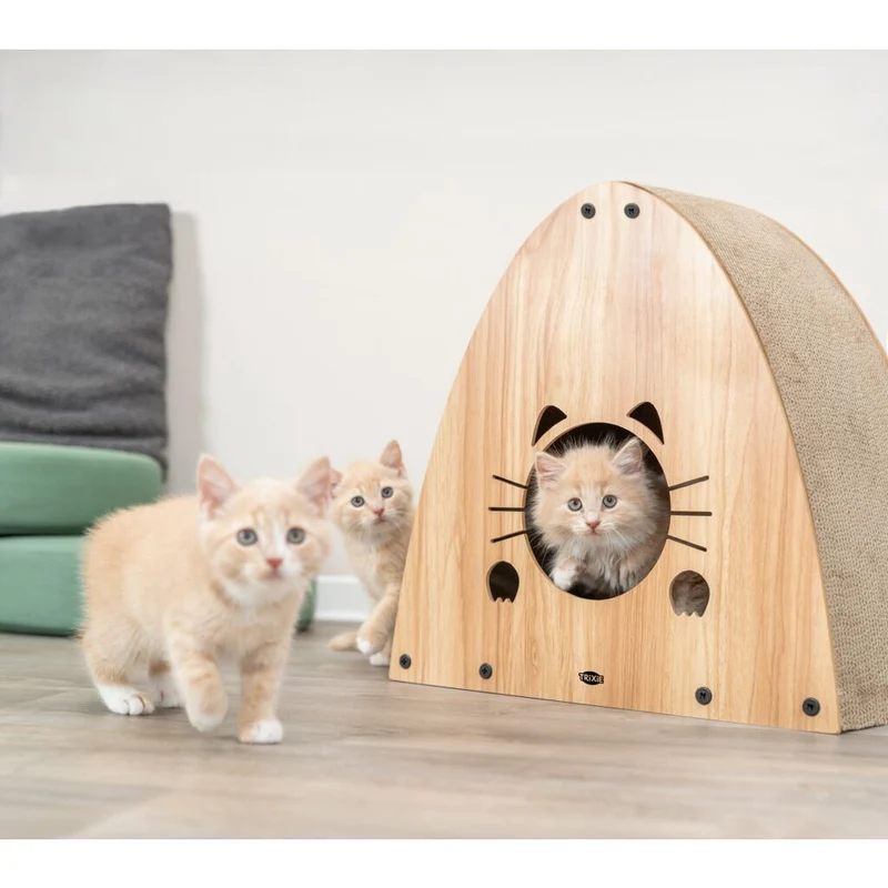 Trixie MDF Cat Scratching House - LIGHT BROWN/48X48X28CM