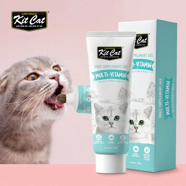 Kit Cat Daily Nutritional Supplement Gel Multi-Vitamins for Cats & Kittens 120G