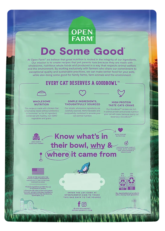 Open Farm Goodbowl Harvest Chicken&Brown Rice Recipe Dry Cat Food - 3.17KG