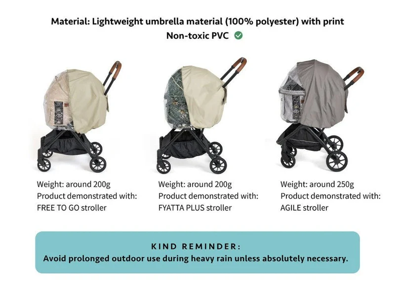 FikaGO Rain Cover for Pet Stroller | All-Weather Protection