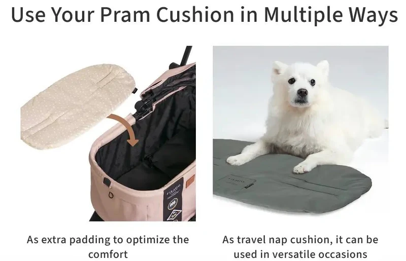 FikaGO Pet Pram Cushion | Reversible & Magnetic