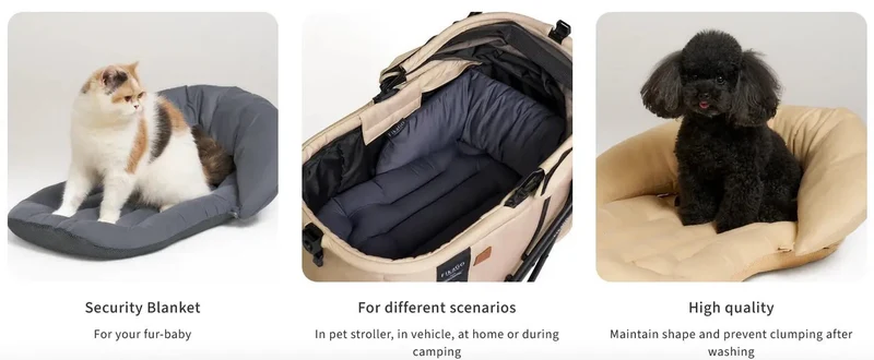 FikaGO Mushroom Pet Stroller Pillow & Curve Cushion