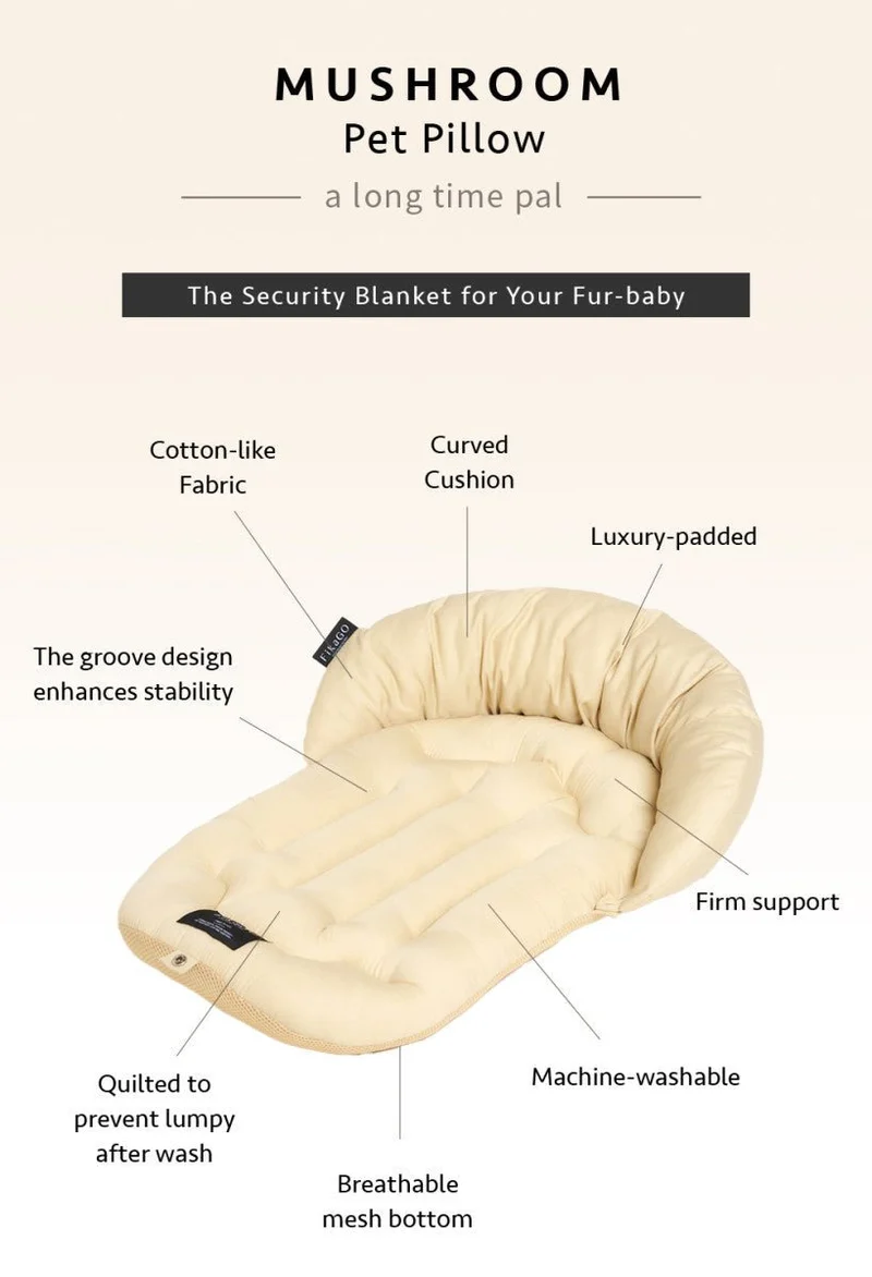 FikaGO Mushroom Pet Stroller Pillow & Curve Cushion