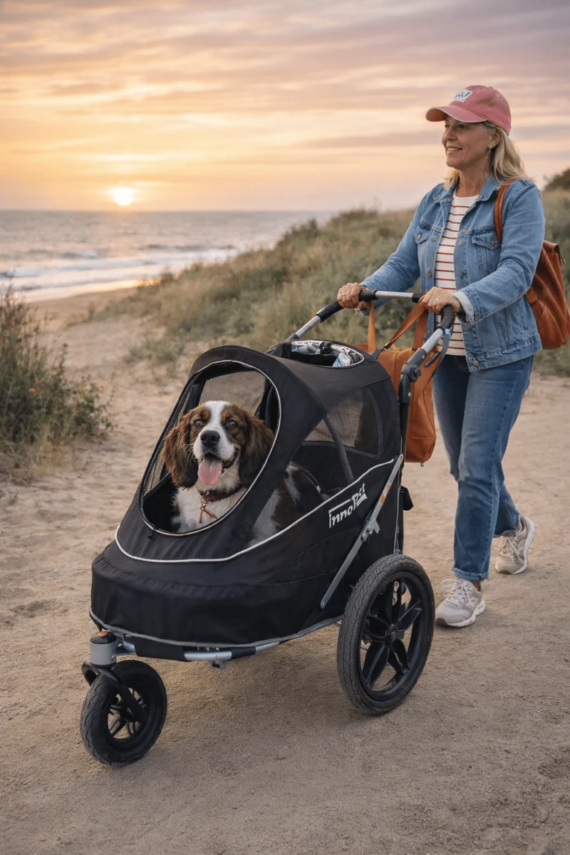 InnoPet Sporty EVR Dog Stroller & Bike Trailer | Free Rain Cover + Tow Bar