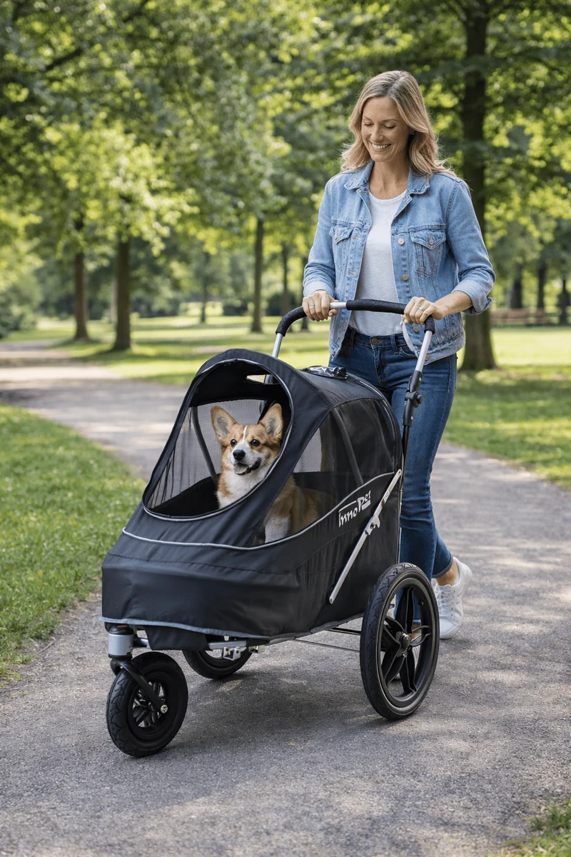 InnoPet Sporty EVR Dog Stroller & Bike Trailer | Free Rain Cover + Tow Bar