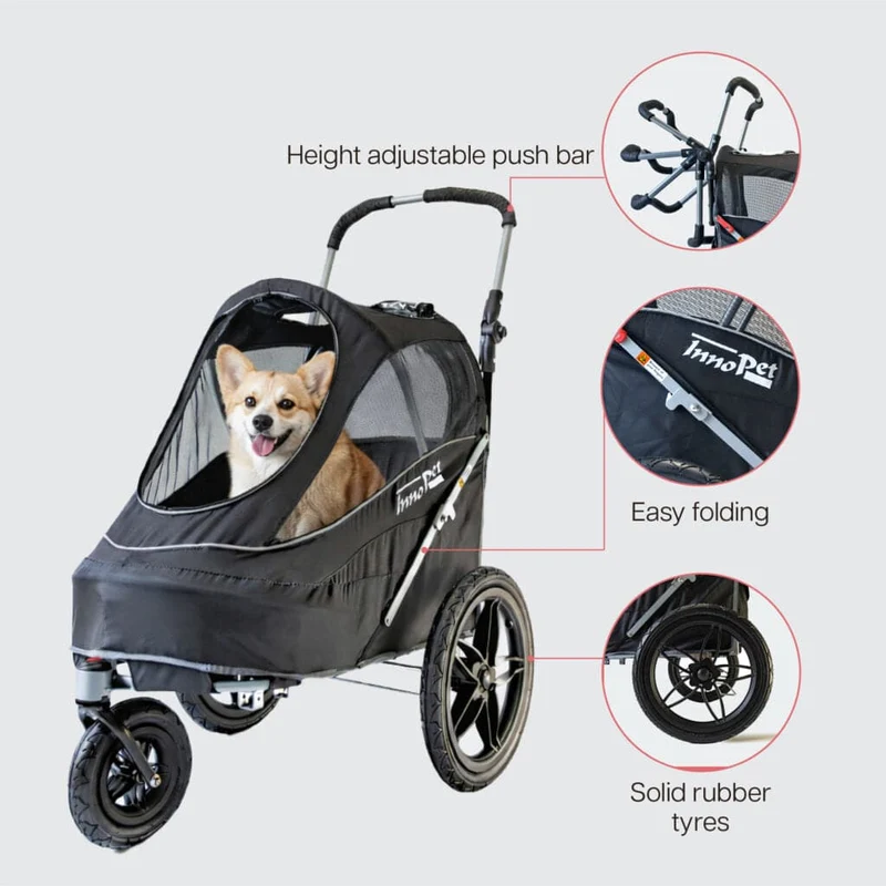 InnoPet Sporty EVR Dog Stroller & Bike Trailer | Free Rain Cover + Tow Bar