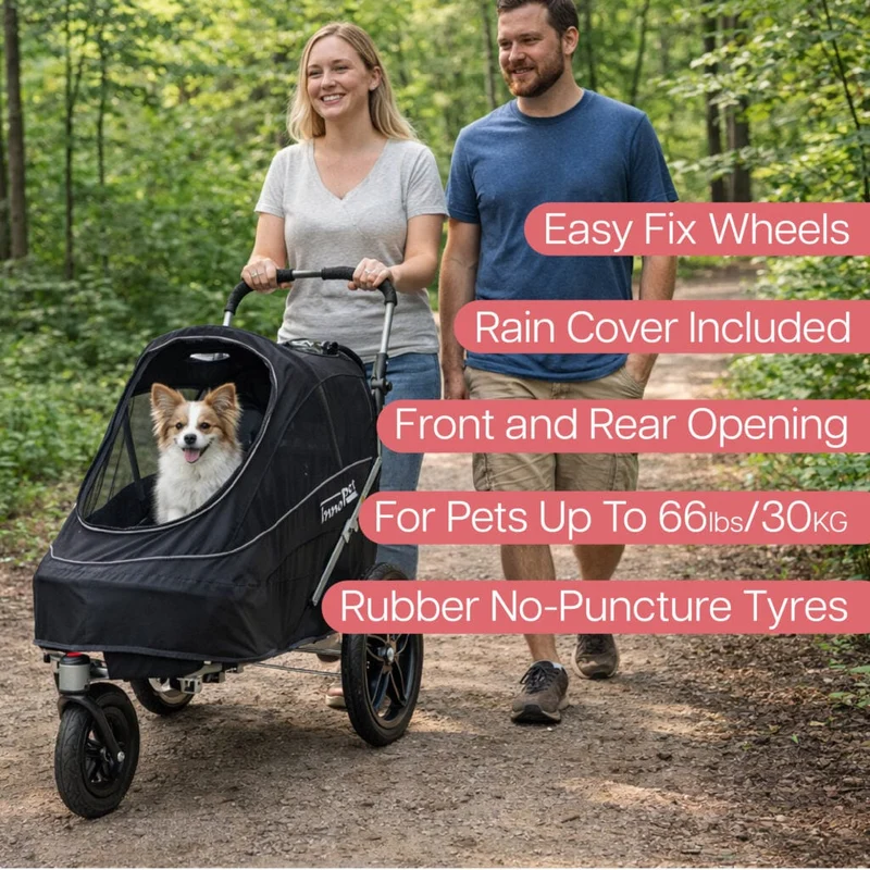 InnoPet Sporty EVR Dog Stroller & Bike Trailer | Free Rain Cover + Tow Bar