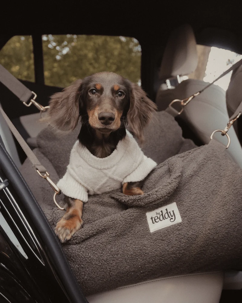 By Teddy The Cosy Dog Car Seat | 3-in-1 | Vegan Sherpa Fabric