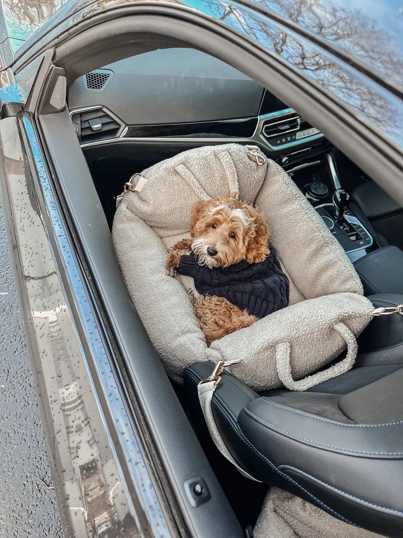 By Teddy The Cosy Dog Car Seat | 3-in-1 | Vegan Sherpa Fabric