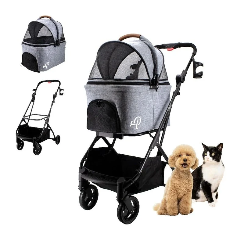 Petique 3-in-1 Tri-Fold Pet Stroller Travel System