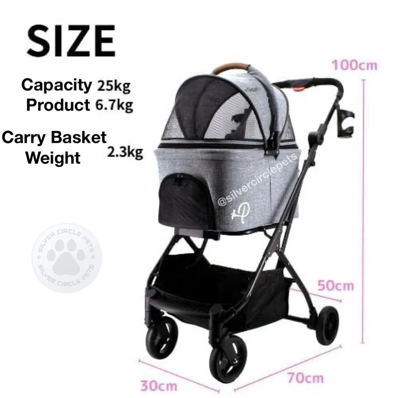 Petique 3-in-1 Tri-Fold Pet Stroller Travel System