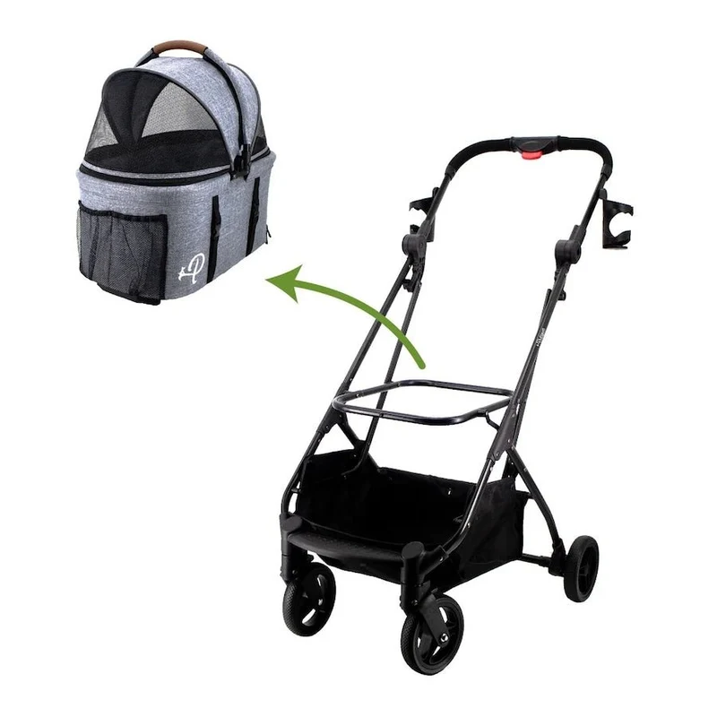 Petique 3-in-1 Tri-Fold Pet Stroller Travel System