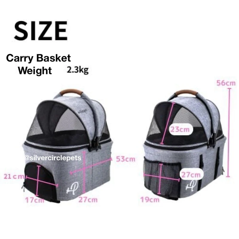 Petique 3-in-1 Tri-Fold Pet Stroller Travel System