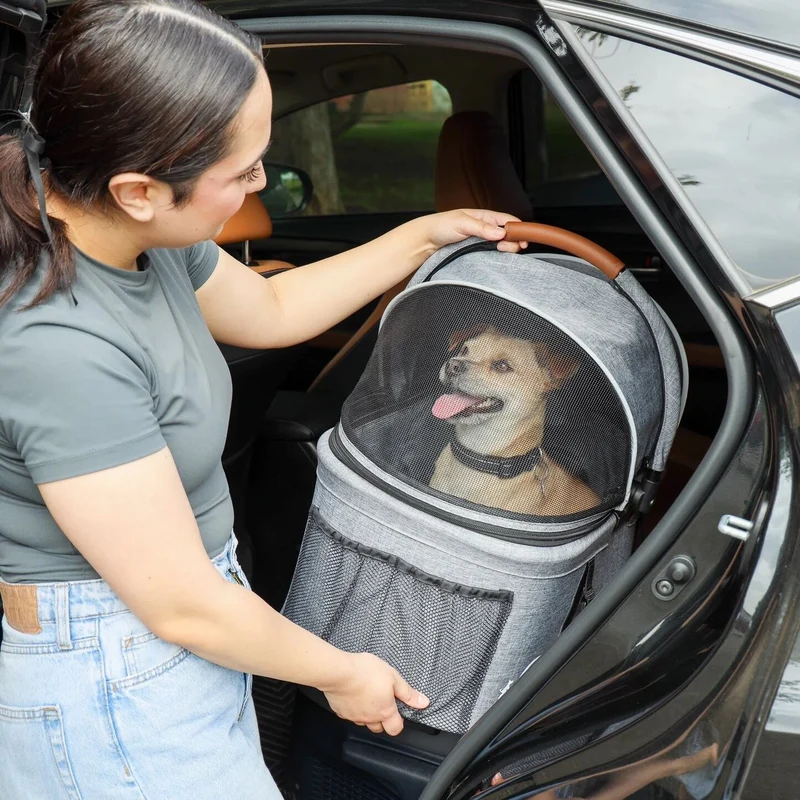 Petique 3-in-1 Tri-Fold Pet Stroller Travel System