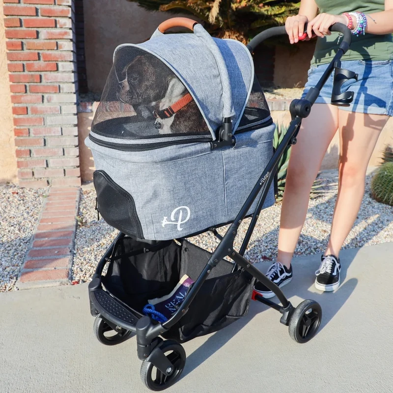 Petique 3-in-1 Tri-Fold Pet Stroller Travel System