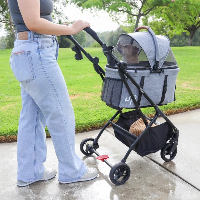 Petique 3-in-1 Tri-Fold Pet Stroller Travel System