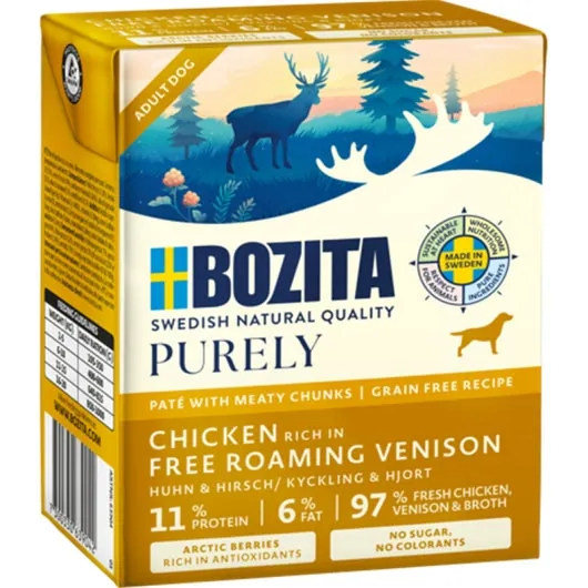 Bozita Dog Tetra Purely Pate mit Huhn & Hirsch - 6x370g
