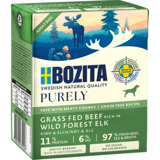 Bozita Dog Tetra Purely Pate mit Rind & Elch - 6x370g
