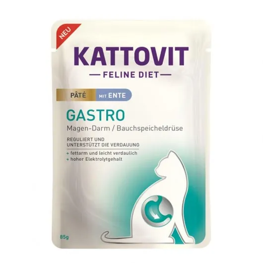 Kattovit PB Feline Gastro Pate mit Ente - 10x85g