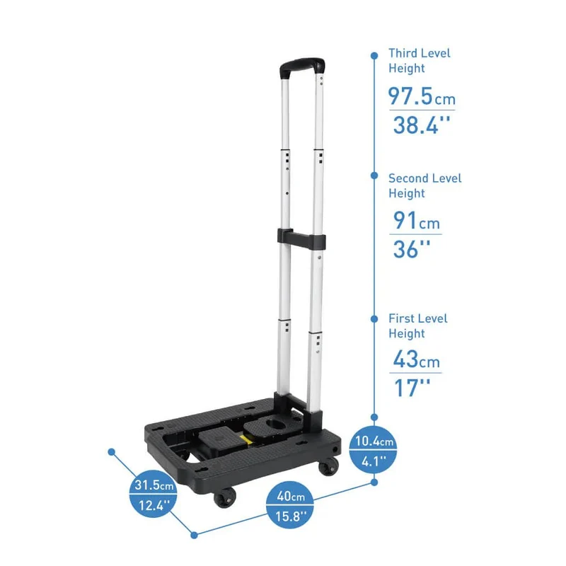 Ibiyaya Pet Carrier Folding 4 Wheel Trolley