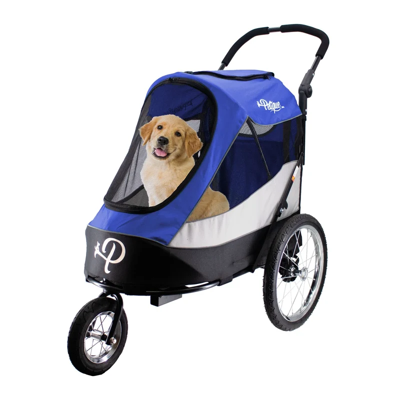 Petique Trailblazer Pet Stroller & Dog Bike Trailer incl. Free Rain Cover + Tow Bar