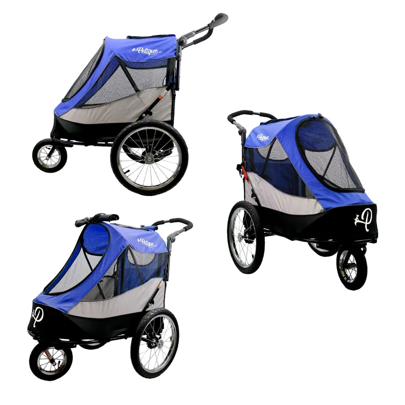 Petique Trailblazer Pet Stroller & Dog Bike Trailer incl. Free Rain Cover + Tow Bar