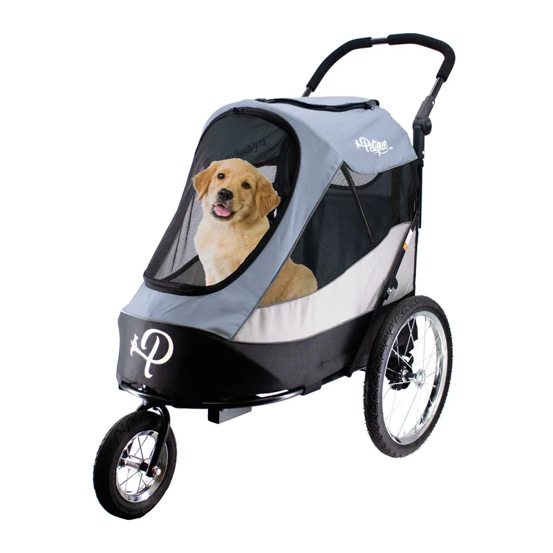 Petique Trailblazer Pet Stroller & Dog Bike Trailer incl. Free Rain Cover + Tow Bar