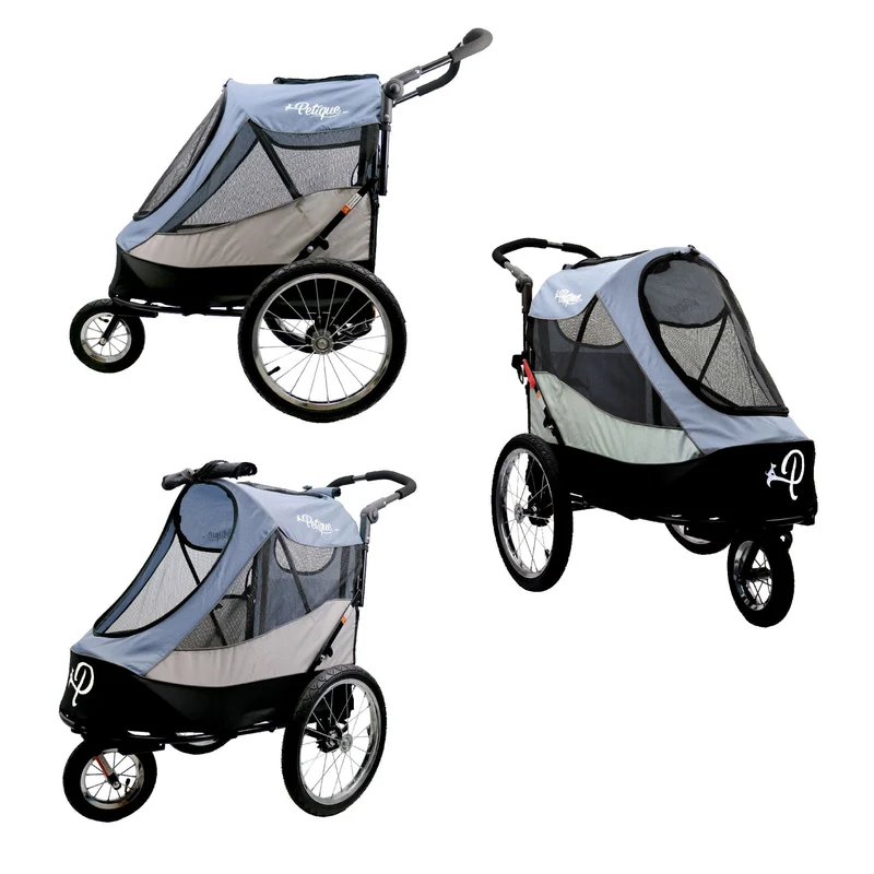 Petique Trailblazer Pet Stroller & Dog Bike Trailer incl. Free Rain Cover + Tow Bar
