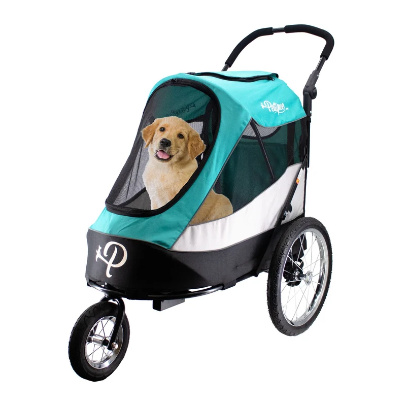 Petique Trailblazer Pet Stroller & Dog Bike Trailer incl. Free Rain Cover + Tow Bar
