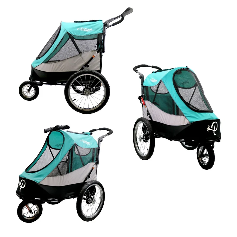 Petique Trailblazer Pet Stroller & Dog Bike Trailer incl. Free Rain Cover + Tow Bar