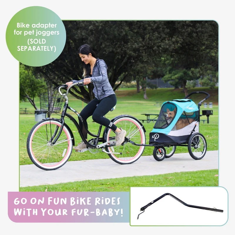 Petique Trailblazer Pet Stroller & Dog Bike Trailer incl. Free Rain Cover + Tow Bar