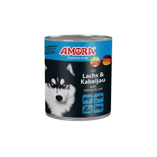 AMORA Dog Fleisch Pur Lachs & Kabeljau - 6x800g