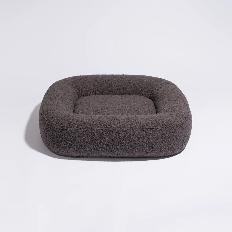 PillowVilla Bouclé Dog Bed PEBBLE