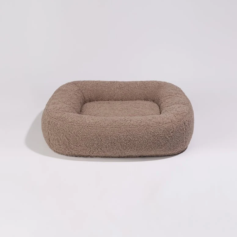 PillowVilla Bouclé Dog Bed PEBBLE
