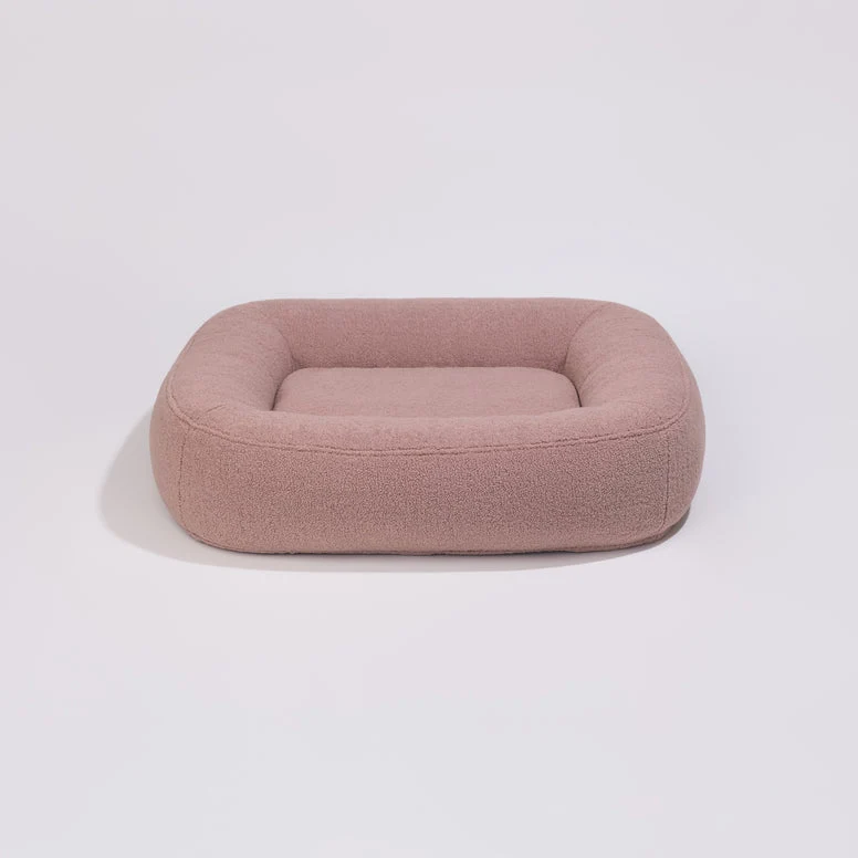 PillowVilla Bouclé Dog Bed PEBBLE