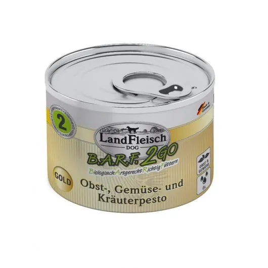 LandFleisch B.A.R.F.2GO Obst-, Gemüse und Kräuterpesto Gold - 6x200g